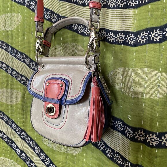 Coach Limited Edition Blue/ Pink/ Gray Mini Willis Legacy 21741 Crossbody Bag - Picture 7 of 16